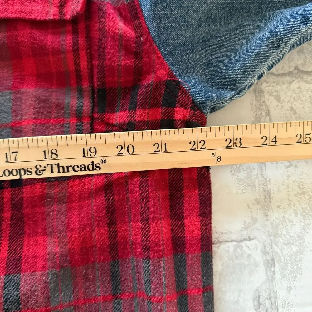 Blue Revival Your Ex-Boyfriends Silver Hardware Plaid Shirt Jacket Sz M